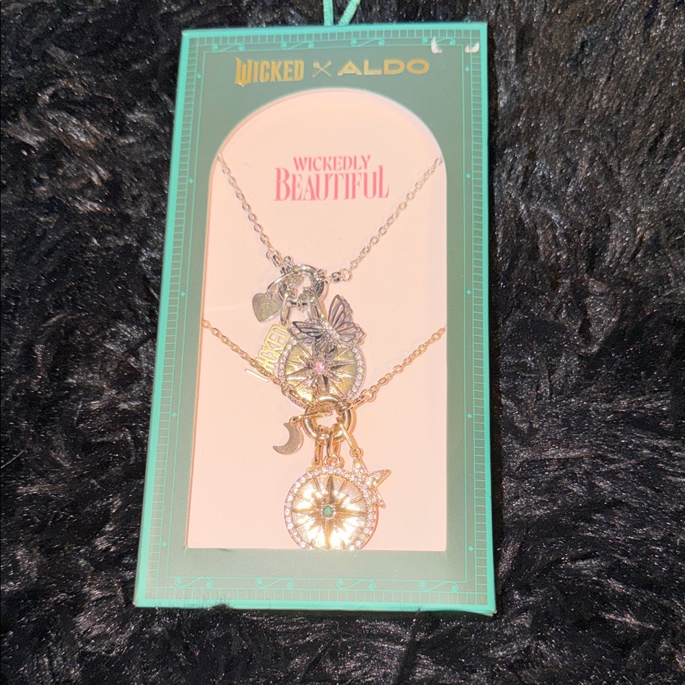 Aldo Silver and Gold Charm best friend necklaces